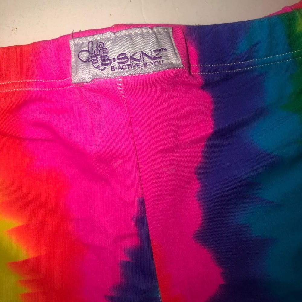 Bskinz rainbow tie dye womens spandex compression shorts - Picture 2 of 5